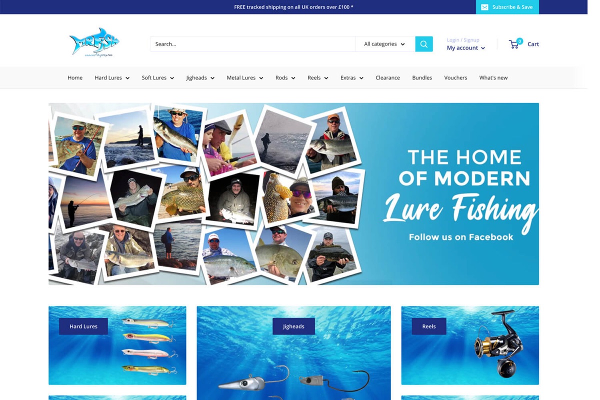 Screenshot of the Mr Fish Jersey homepage